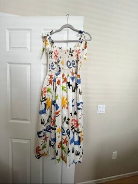 Corey Lynn Calter White Floral & Abstract Tie-Shoulder Maxi Dress